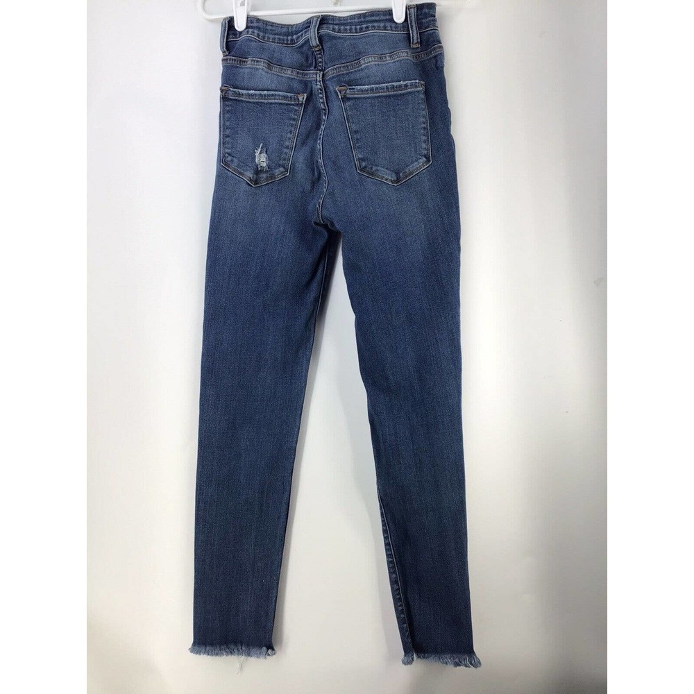 Bridge by Gly Mid Rise Ankle Skinny Jeans Sz 26X29 Distressed Ripped Raw Hem - Picture 11 of 11